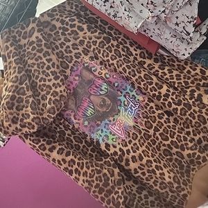 Torrid x Lisa Frank Leopard zip-up Sweater